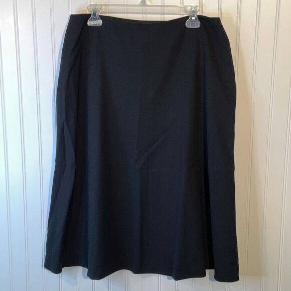 Jones New York 100% Wool Wrap Skirt Women’s 16 Black A-Line Office Mid Length - Picture 7 of 12